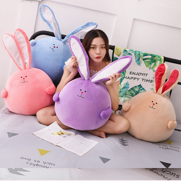 Cute Cartoon Rabbit Plush Toy Fat Round Long Ear Stuffed Bunny Doll