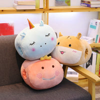 Soft Unicorn Hand Warm Stuffed Animals Plush Toy Pig Pillow Cushion