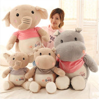 Big Animals Hippo Plush Toy Stuffed Soft Cartoon Elephant Doll Pillow