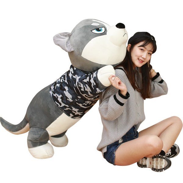 Soft Husky Dog Plush Toy Large Stuffed Cartoon Dog Animals Pillow