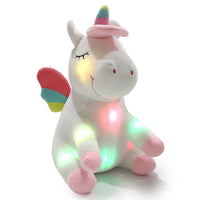 LED Unicorn Plush Toy Glowing Soft Stuffed Animal Unicorn Doll Pillow