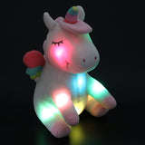 LED Unicorn Plush Toy Glowing Soft Stuffed Animal Unicorn Doll Pillow