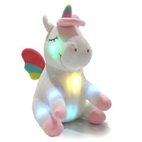 LED Unicorn Plush Toy Glowing Soft Stuffed Animal Unicorn Doll Pillow