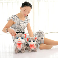 Cute Stripe Cat Plush Toy Doll Soft Stuffed Cat Pillow Toy for Baby