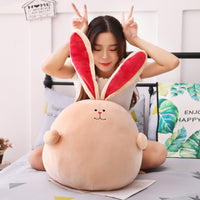 Cute Cartoon Rabbit Plush Toy Fat Round Long Ear Stuffed Bunny Doll