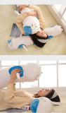 Plush Cat Roll Bolster Pillows Pregnancy Pillows Neck Pillow for Home Bed Sofa Cushion