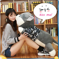 Soft Husky Dog Plush Toy Large Stuffed Cartoon Dog Animals Pillow