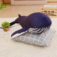 Cute Blue Whale Plush Toy Soft Stuffed Sea Animal Doll Pillow for Kids