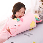 42CM Hand Warm Plush Toy Unicorn Doll Stuffed Pillow with Blanket
