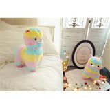 Rainbow Alpaca Plush Toy Colorful  Soft Llama Toy Animals Stuffed Doll