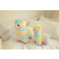 Rainbow Alpaca Plush Toy Colorful  Soft Llama Toy Animals Stuffed Doll