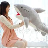 Soft Gray Shark Plush Toy Dolls Stuffed Animal Plush Pillow