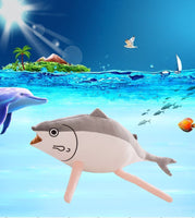 Cute Cartoon Salted Fish Plush Toy Soft Stuffed Fish Cushion Pillow