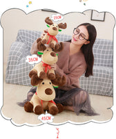 Christmas Scarf Elk Plush Toys Cute Cartoon Deer Animal Stuffed Doll