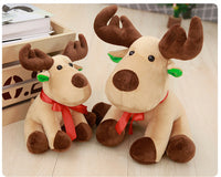 Christmas Scarf Elk Plush Toys Cute Cartoon Deer Animal Stuffed Doll