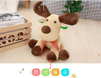 Christmas Scarf Elk Plush Toys Cute Cartoon Deer Animal Stuffed Doll