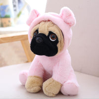Cute Lamdoo Dog Plush Doll Stuffed Pug Dog Puppy Soft Cuddly Animal Toy in Costumes