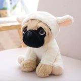 Cute Lamdoo Dog Plush Doll Stuffed Pug Dog Puppy Soft Cuddly Animal Toy in Costumes