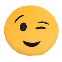 32cm Emoji Emoticon Yellow Round Cushion Stuffed Plush Soft Pillow Role Play Games Accessories Gift for Kids