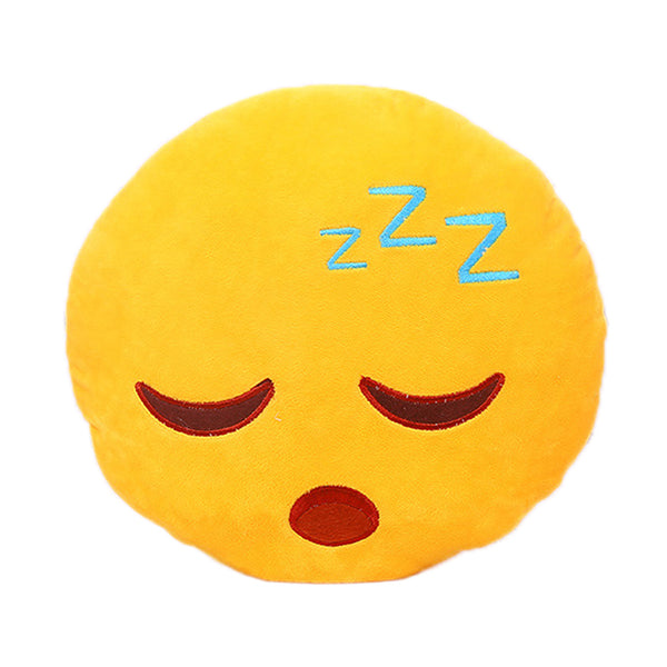 32cm Emoji Emoticon Yellow Round Cushion Stuffed Plush Soft Pillow Role Play Games Accessories Gift for Kids