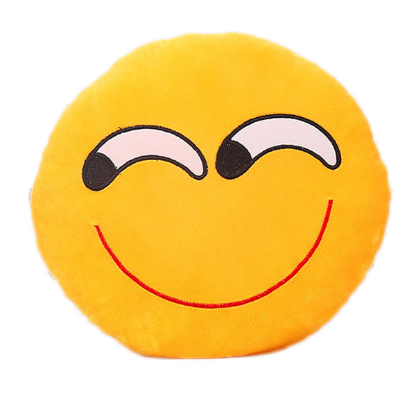 32cm Emoji Emoticon Yellow Round Cushion Stuffed Plush Soft Pillow Role Play Games Accessories Gift for Kids