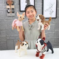 Realistic Cute Stuffed Dog Toy Plush Puppy Animal Pillow Gift for Kids Chihuahua
