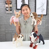 Realistic Cute Stuffed Dog Toy Plush Puppy Animal Pillow Gift for Kids Chihuahua
