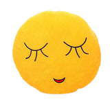 32cm Emoji Emoticon Yellow Round Cushion Stuffed Plush Soft Pillow Role Play Games Accessories Gift for Kids