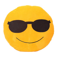 32cm Emoji Emoticon Yellow Round Cushion Stuffed Plush Soft Pillow Role Play Games Accessories Gift for Kids